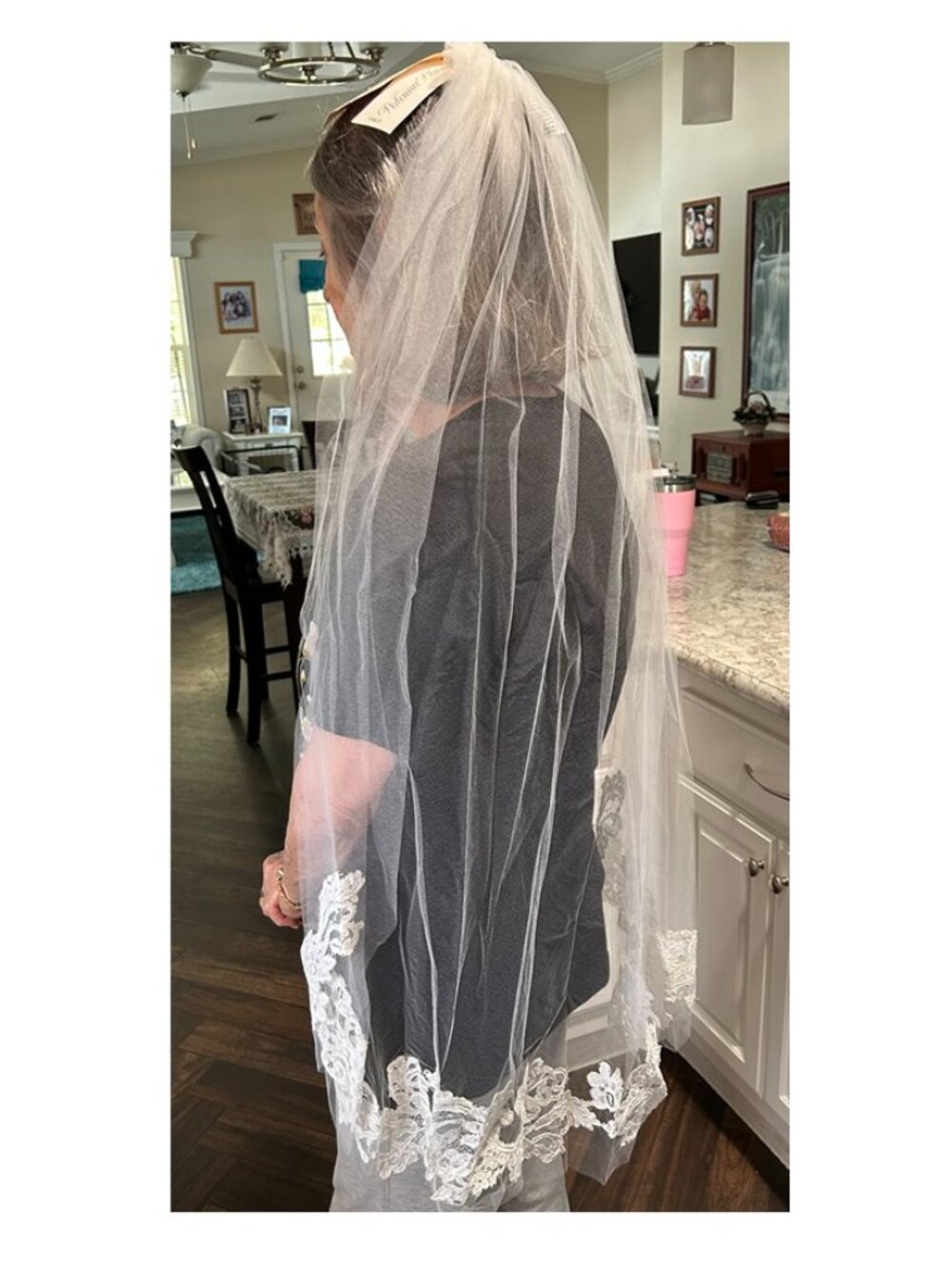 Nwt $505 Paloma Blanca Natural/Ivory Fingertip Length Veil V461F with Comb